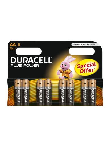 PILE DURACELL STILO AA PLUS 100 8Pz