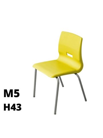 SEDUTA SALICE h43cm, struttura grigia, seduta giallo SD.ST.4GF.M5.GL