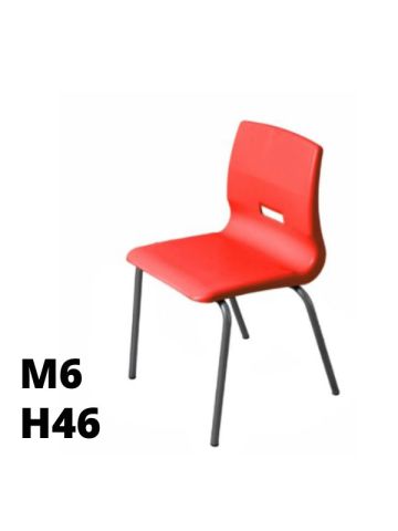 SEDUTA SALICE h46cm, struttura grigia, seduta rosso SD.ST.4GF.M6.RS