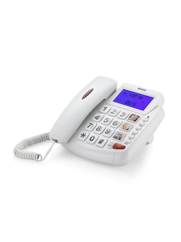 BRONDI BRAVO 90 LCD (BIANCO) - TELEFONO CORDED - TASTI GRANDI - VIVAVOCE - DISPLAY - AUDIO BOOST - COMPATIBILE CON APPARECCHI ACUSTICI