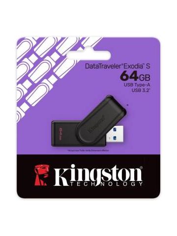Kingston Pendrive USB-A 3.264GB DTXS/64GB Nero/Nero